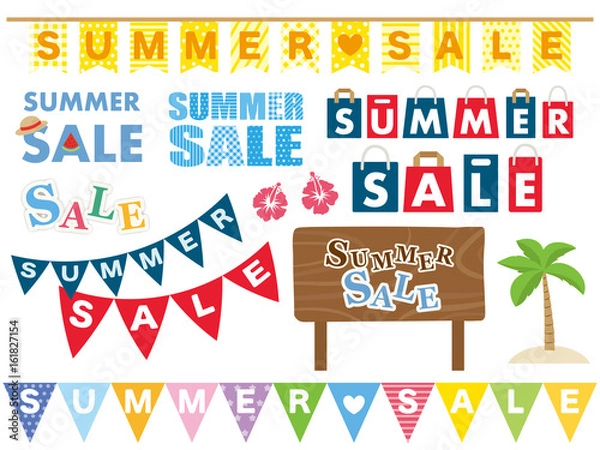 Fototapeta サマーセール　ロゴ素材セット