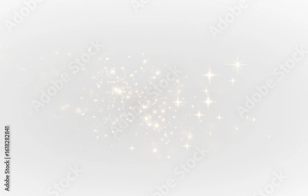 Obraz Dust, gold, light, star, sparkle shine in magical PNG. Fantasy dust, gold, light, star, sparkle with Overlay glow. Transparent PNG perfect for festive or cosmic design. PNG ready for use.