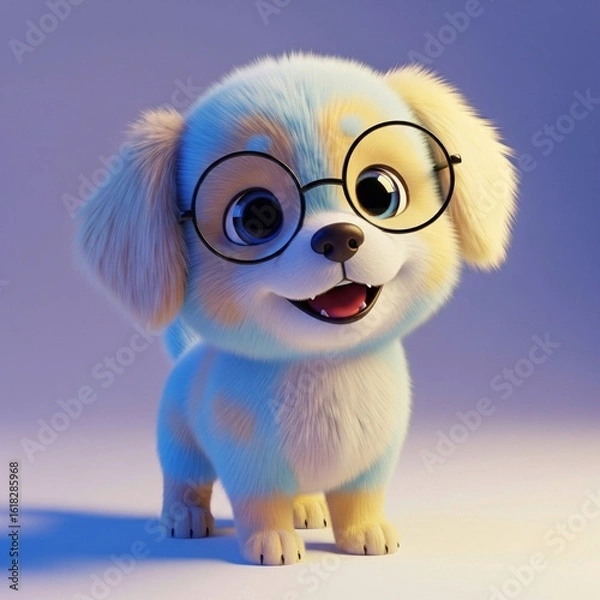 Fototapeta Toy dog with blue eyes