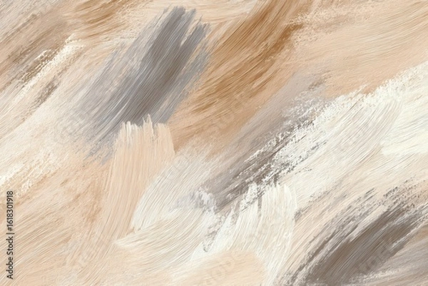 Fototapeta Brush paint textures for contemporary decor. Soft beige and khaki strokes create handmade abstract designs, perfect for inspiring interior spaces and enhancing artistic ambiance