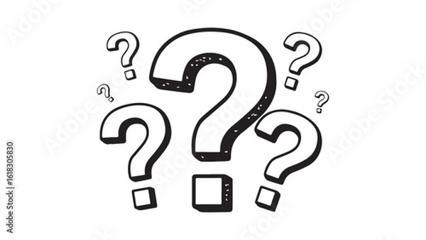 Fototapeta Question marks with checkboxes, inquiry concept