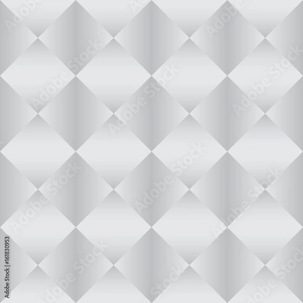 Fototapeta Editable Seamless Geometric Vector Tile with Realistic Silver Pattern