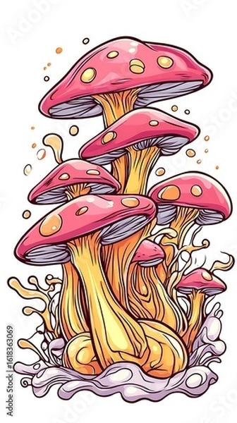 Obraz 紅黄の菌糸の調べ