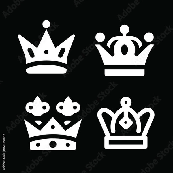 Obraz Queen's crown icon sets