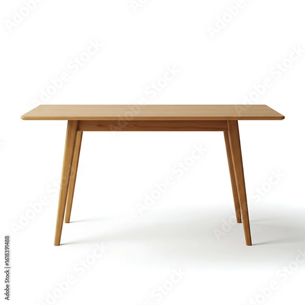 Fototapeta wooden table isolated on white, : wooden table isolated on white, Simple, elegant mid-century modern wooden table, perfect for any room. background removed
