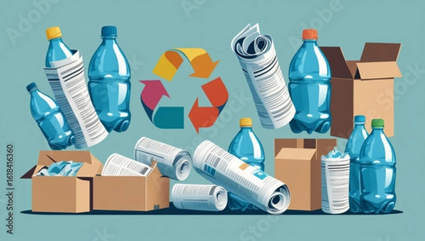 Obraz Colorful recycling concept illustration