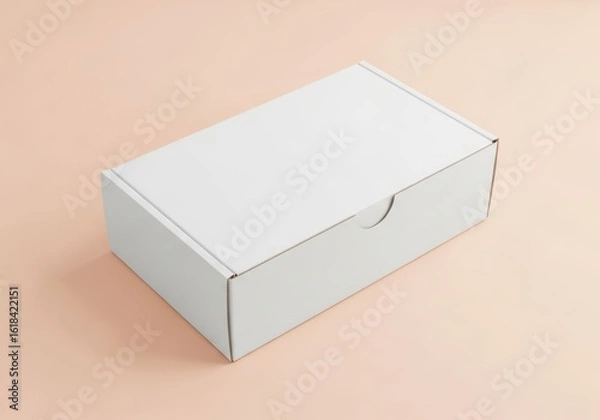 Obraz Blank white cardboard box mockup packaging design template