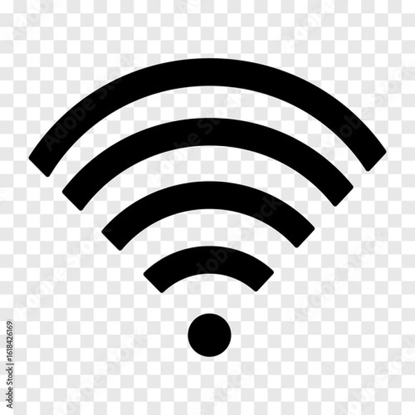 Fototapeta Wi-Fi icon on transparent background. Vector icon