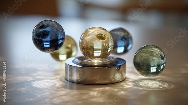 Fototapeta Colorful spheres floating display