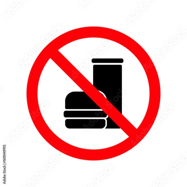 Obraz no eating or drinking sign, no eating or drinking symbol on a transparent background