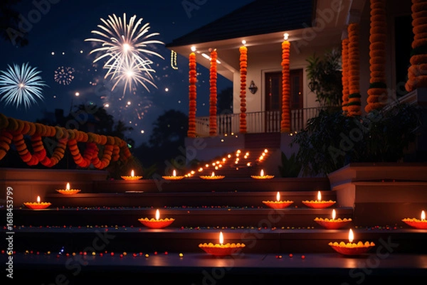 Obraz  Diwali Nights: A Visual Journey Through Global Festive Beauty