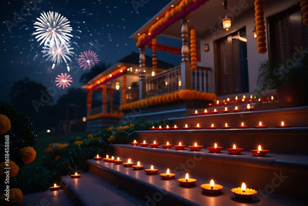 Obraz  Diwali Nights: A Visual Journey Through Global Festive Beauty