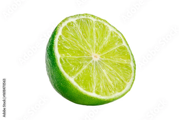 Fototapeta Fresh lime slice isolated on transparent background