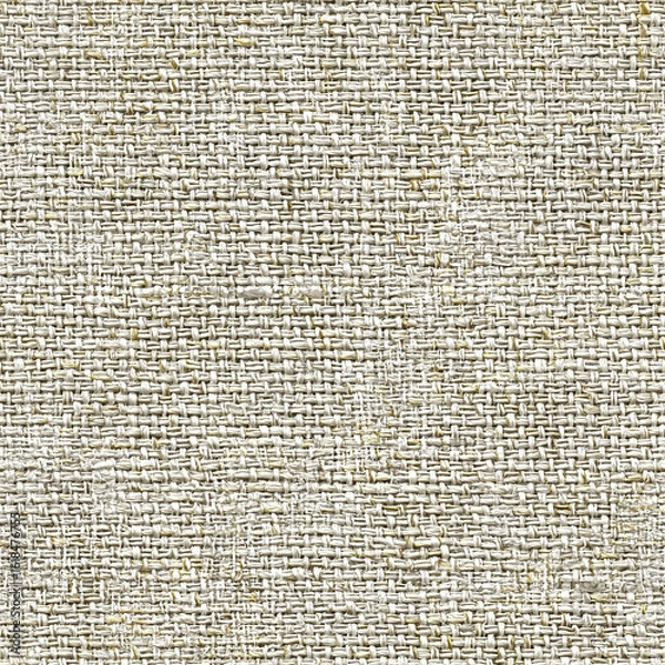 Fototapeta Seamless natural linen weave texture pattern | Rough beige fibers in dense grid with rustic detail | Organic textile background for packaging, fabric design, or eco products