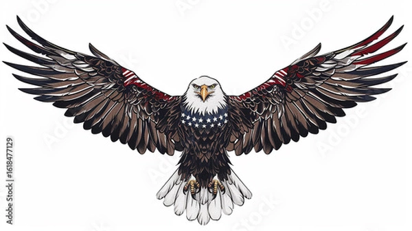 Obraz eagle with an american flag on his wings
