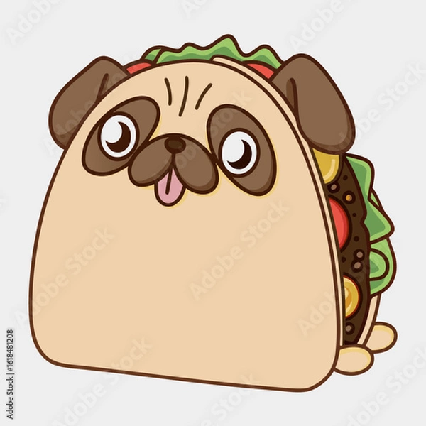 Obraz pug dog styled as a taco.