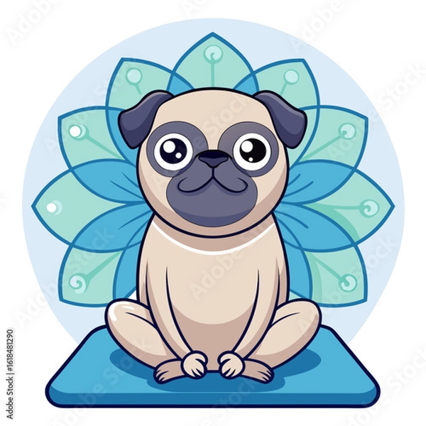 Obraz pug sitting in a meditation pose