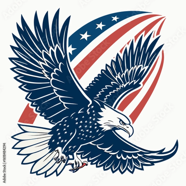 Obraz american eagle with american flag