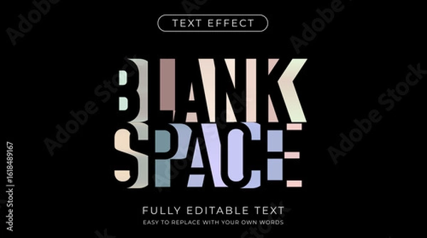 Fototapeta Negative space text effect. Editable font style