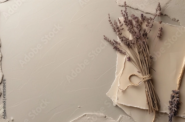 Obraz avender tied with twine paper