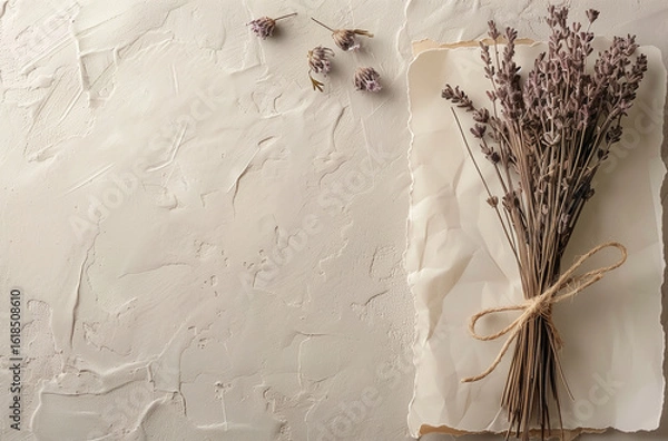 Obraz avender tied with twine paper