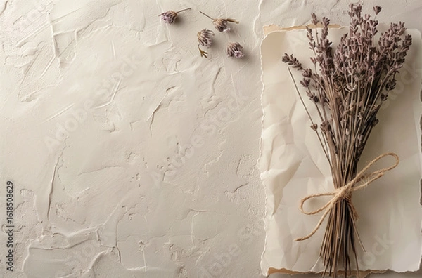 Obraz avender tied with twine paper