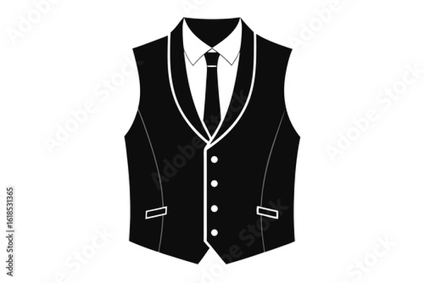 Obraz  suit vest black and white silhouette