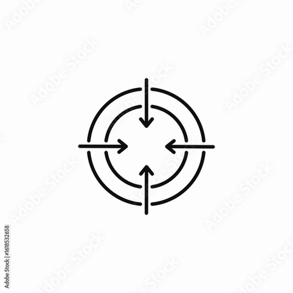Fototapeta focused target accuracy icon sign vector