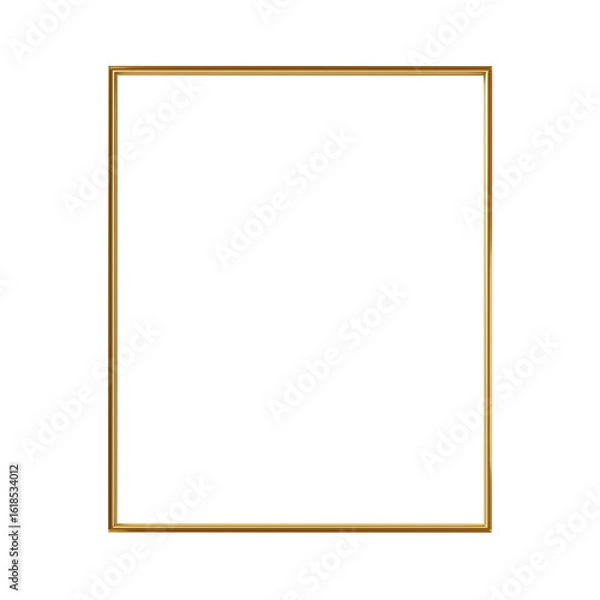 Fototapeta Slim Vertical Gold Transparent Isolated Picture Frame An Elegant Minimalist Border For Invitations