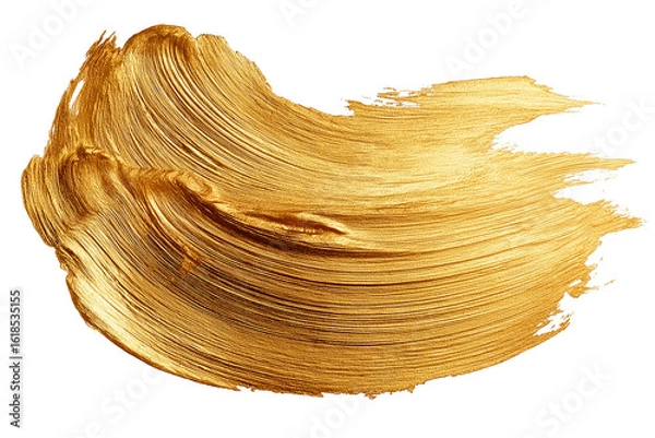 Fototapeta Curved Gold Transparent Isolated Paint Stroke A Textured And Shiny Metallic Abstract Brushstroke