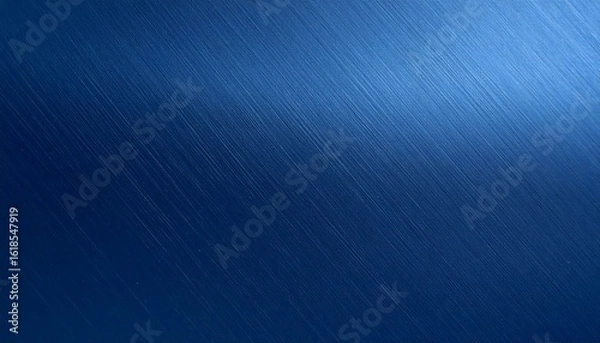 Fototapeta Deep Blue Brushed Metal Texture with Diagonal Grain and Subtle Light Gradient