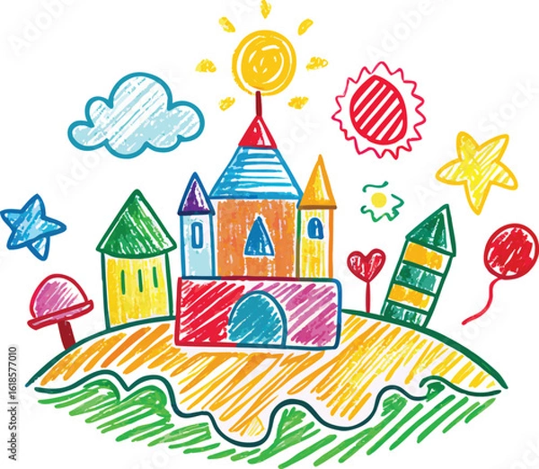 Obraz child hand drawn art vector