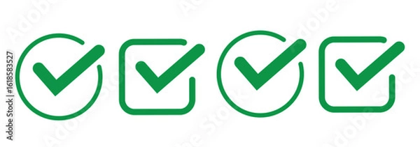 Obraz checkmark icon color editable on white background