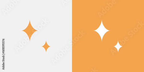 Obraz キラキラした飾りのアイコンのセット
