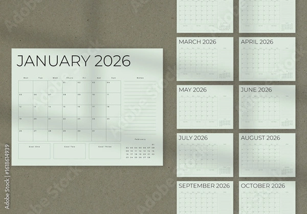 Obraz Minimal 2025 Calendar Layout