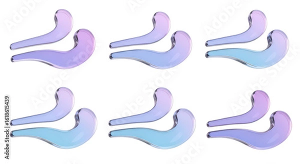 Fototapeta Abstract stylized gradient shapes are arranged in a grid against a white background suggesting digital design elements or decorative patterns