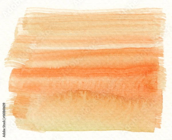 Fototapeta brushstroke textured orange watercolor background