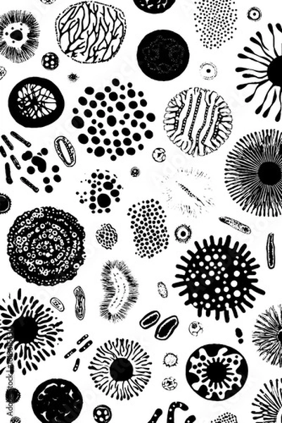 Obraz Microbial pattern design for science-themed wallpaper and background