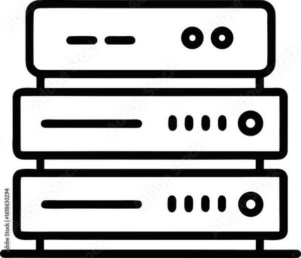 Fototapeta Web Hosting Server Icon Line Art Vector Illustration