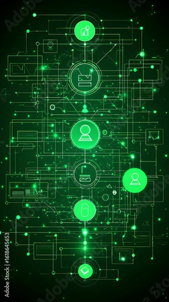 Fototapeta Abstract Green Technology Design