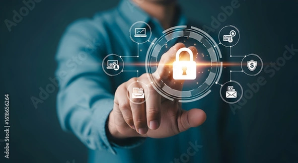 Fototapeta Cybersecurity Data Protection Secure Network Safety