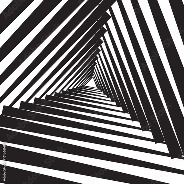 Fototapeta abstract illusionist blend line triangle abyss pattern art.