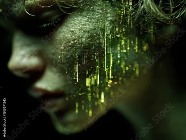 Fototapeta Human Trapped in the Digital Matrix