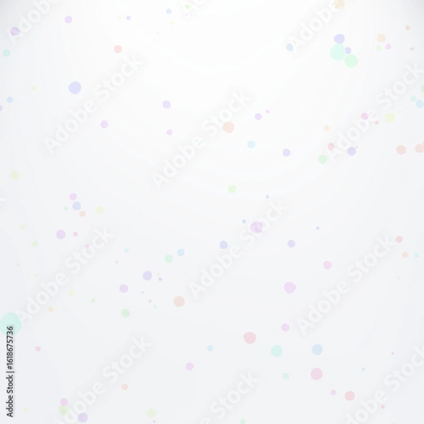 Fototapeta 正方形背景　手描き素材　シンプルな淡くて優しい色合いのカラフルな水玉模様　抽象背景イラスト