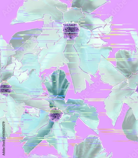 Obraz abstract background with mint colour flowers 