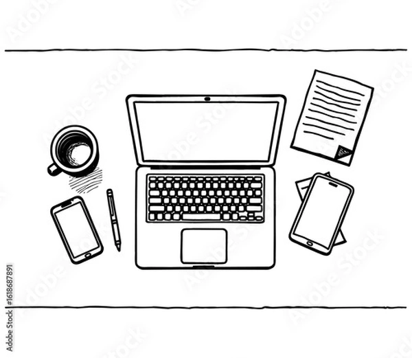 Fototapeta Office Desk Essentials