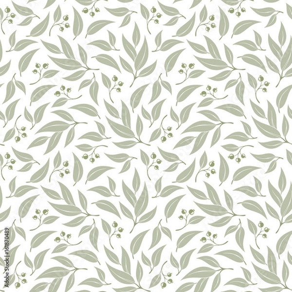 Fototapeta Seamless  eucalyptus  leaf pattern.