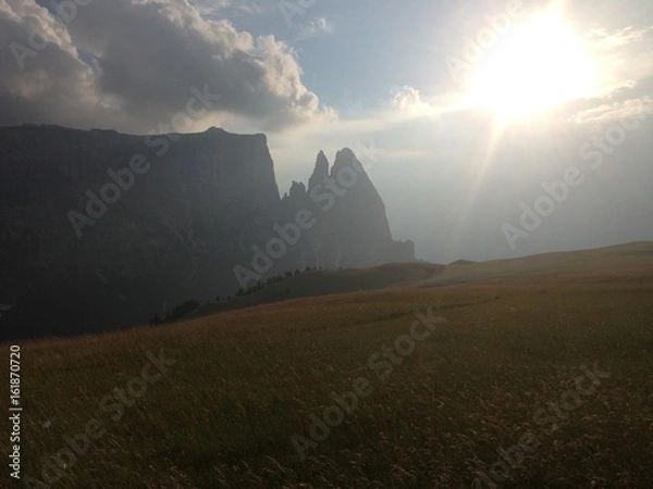 Obraz tramonto all'Alpe di Siusi