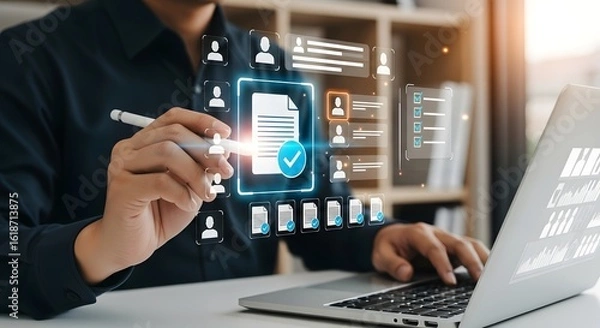 Obraz Document management system software for business process automation and workflow efficiency