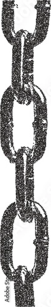 Obraz Chain retro y2k stipple design link halftone brutalist urban vector png with clear background, metal 2000s photocopy grunge tattoo gen z effect